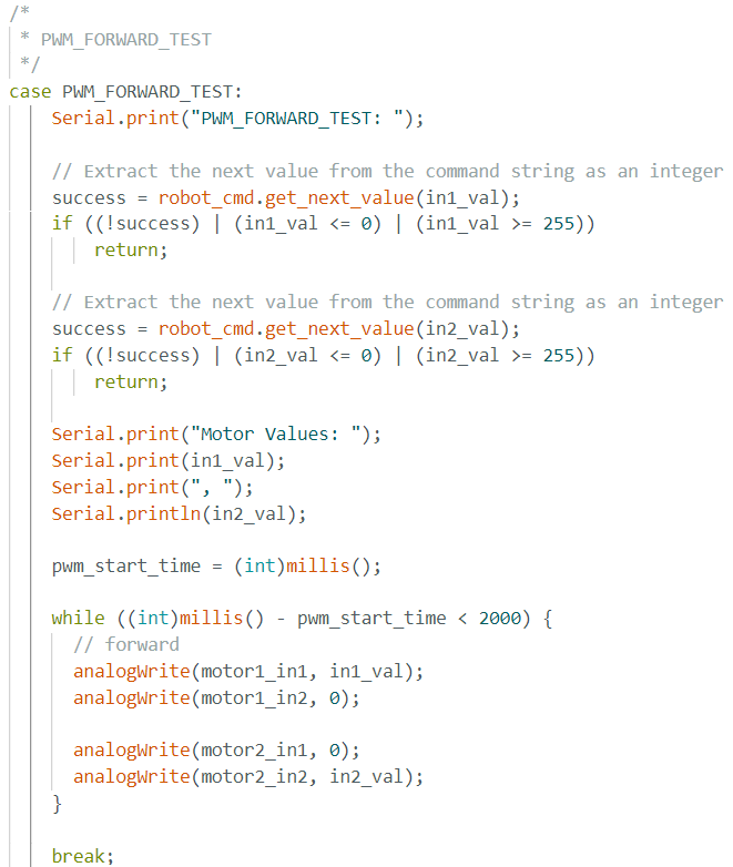 bluetooth pwm command